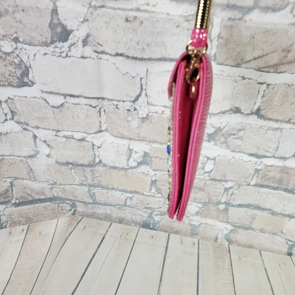 Rhinestone Embellished Crossbody Bag Pink  Reptile Envelope Style Barbiecore - Picture 12 of 16
